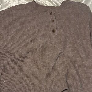 Old Navy Women's Henley Waffle Knit Sweater - Brown